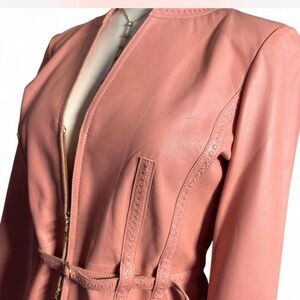 Doncaster Y2K blush pink leather jacket 💕